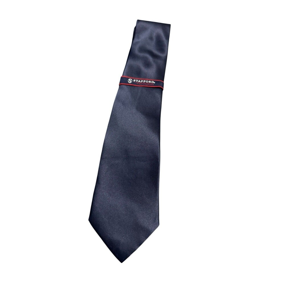 Stafford Navy Blue Stain Resistant Tie NWT Easter Wedding Dressy Classy